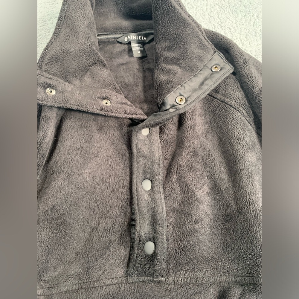 Athleta Fleece Pullover Black Medium - image 6